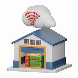 3d rendering data warehouse isolated useful for business and finance design element 3D model