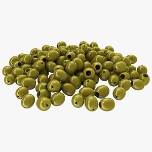 3D realistic pitted olives