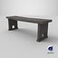 Old Medieval Bench Low-poly PBR