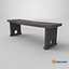 Old Medieval Bench Low-poly PBR
