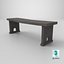 Old Medieval Bench Low-poly PBR