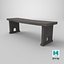Old Medieval Bench Low-poly PBR
