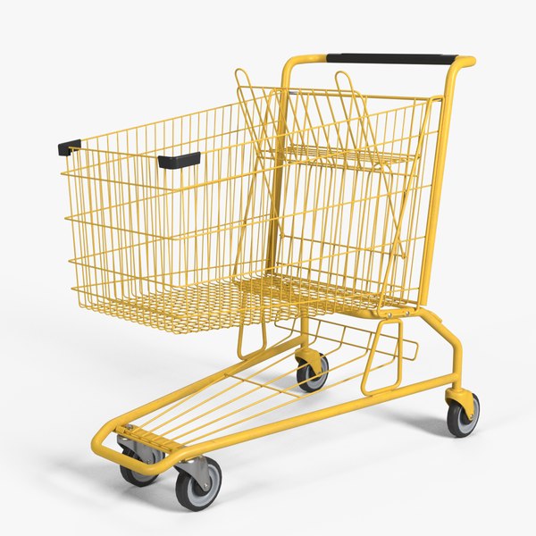 Yellow Shopping Cart 3D model