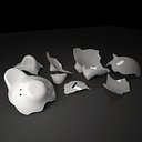 3d model piggy bank broken