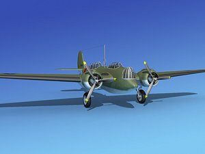 3d model propellers martin b-10 bomber