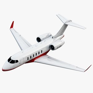 bombardier challenger 300 jet 3d max
