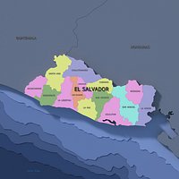 El Salvador Admin 1 3D Map - Mercator