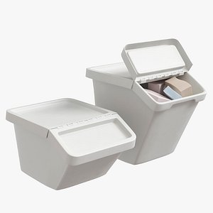 Sortera Ikea Recycling bin with lid white boxes