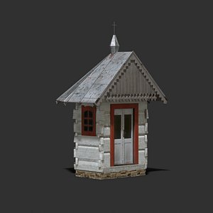 3D old chapel small model