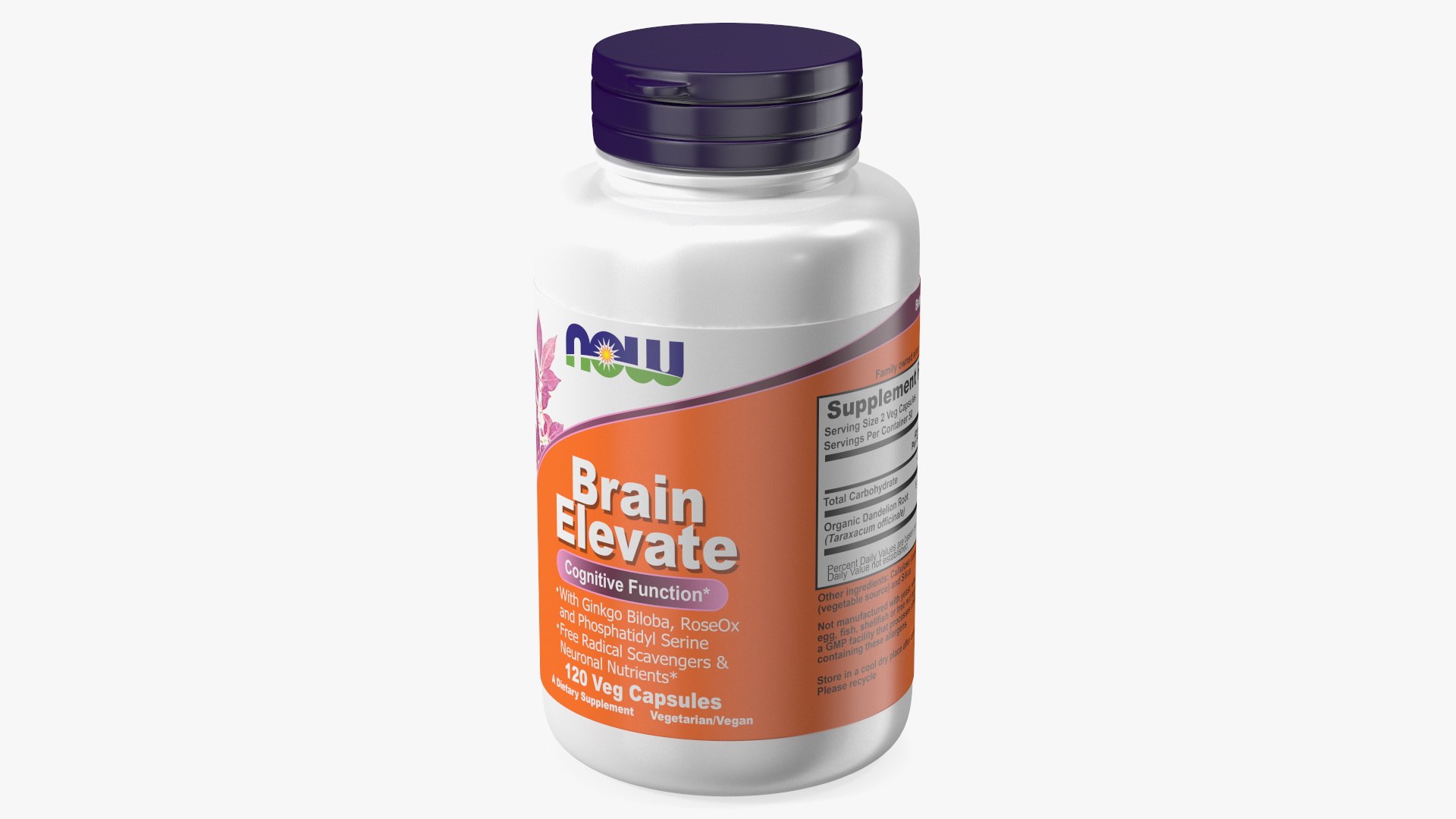Brain Elevate 120 Vcaps Container 3D model preview
