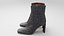 Par de botas femininas marrons de couro ou pele de píton