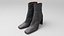 Par de botas femininas marrons de couro ou pele de píton