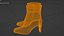 Par de botas femininas marrons de couro ou pele de píton