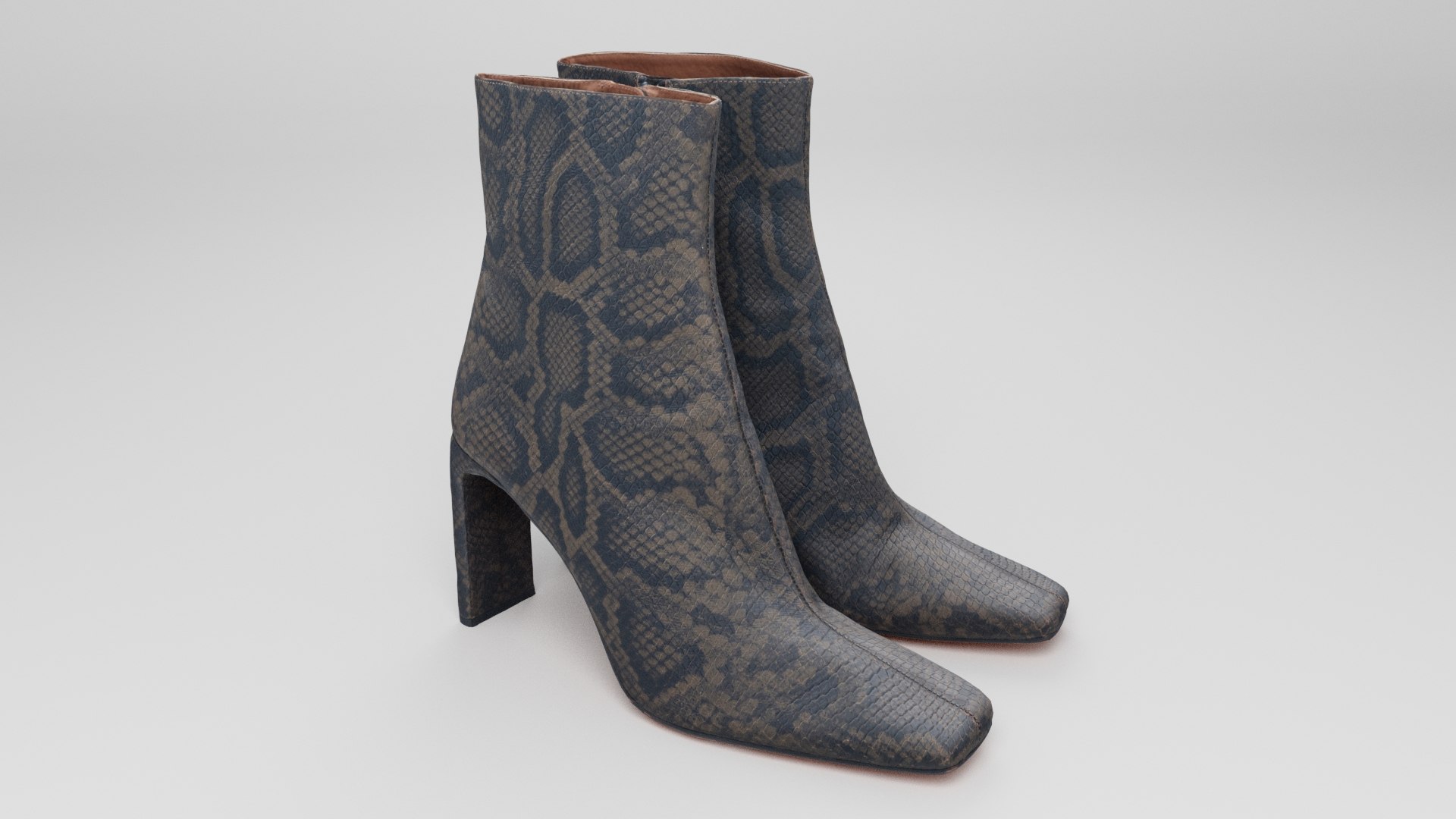 3D Pair of Python skin or leather brown womens boots shoes https://p.turbosquid.com/ts-thumb/RY/UVngXH/th/blenderdarkbread0004/jpg/1655214202/1920x1080/fit_q87/b2941bd2a7e5e4d3cb4c5436403deb1e6a154813/blenderdarkbread0004.jpg