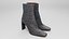 Par de botas femininas marrons de couro ou pele de píton