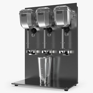 3D triple head milk shake model