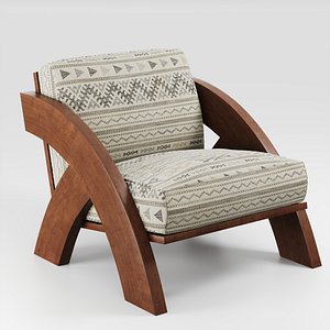 3D Modern Wooden Accent Chair