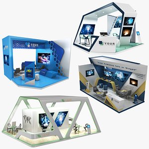 Futuristic Exhibition Stand Collection 7 3D model