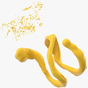 3D Yellow splash Bundle model