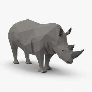 3D model rhinoceros----standing