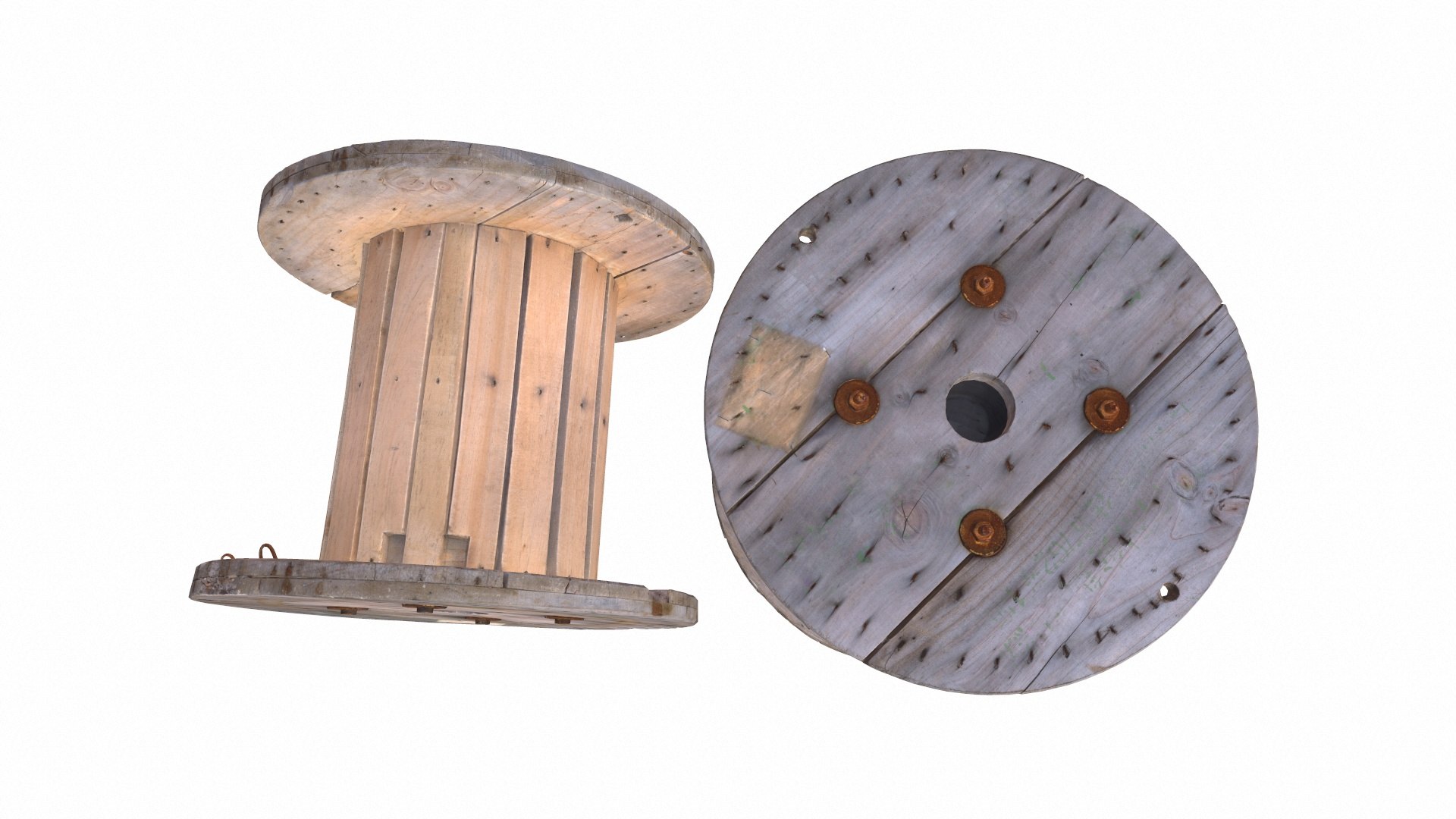 3D Wooden Cable Reel Model - TurboSquid 2443755
