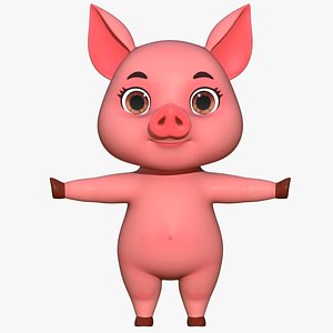 Cartoon Pig 3D model