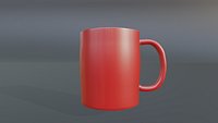 Red Ceramic Mug  Game Ready 3D Model