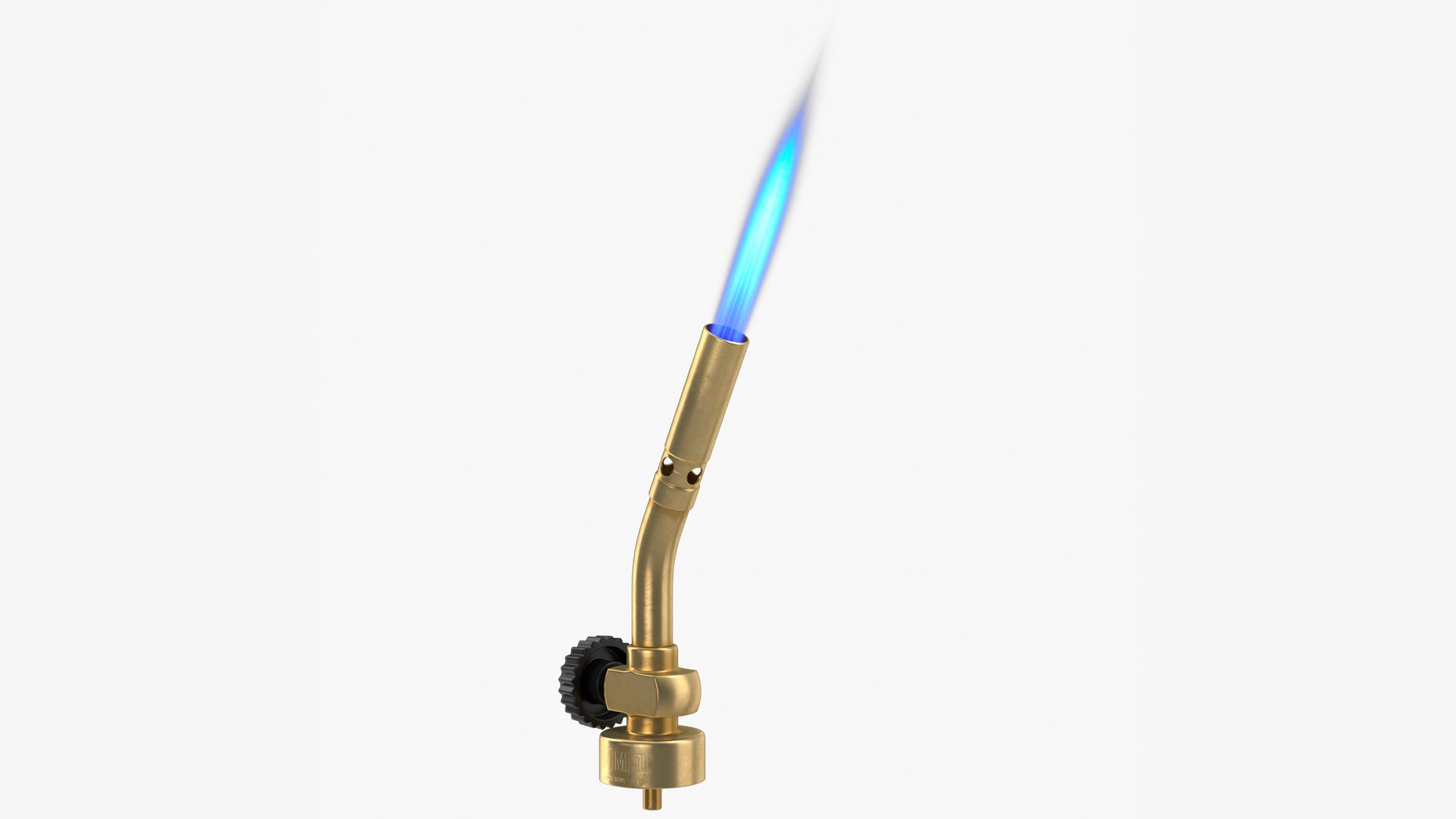 Propane Torch Head with Flame 3D model preview