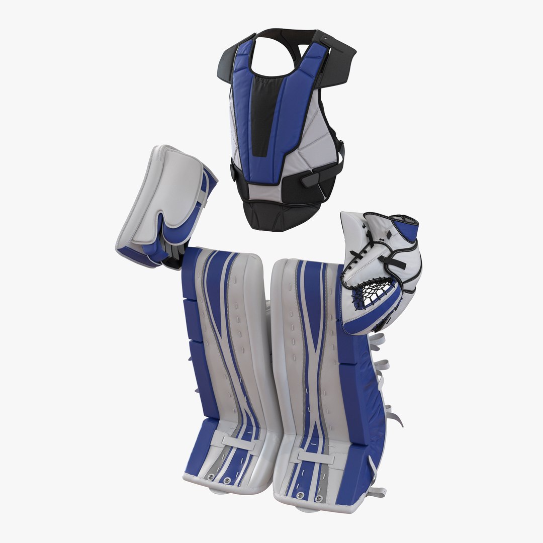 Hockey Goalie Protection Kit Generic Blue 3D model preview