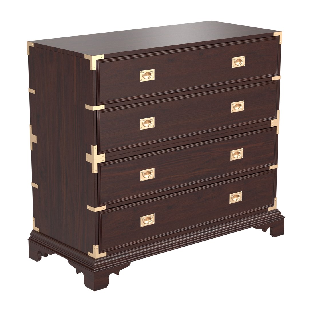 3D Ralph Lauren Campaign Style Mahogany Finished Shotwell Dresser ...