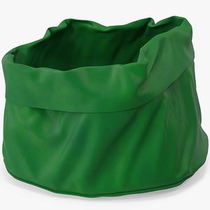 Santa Claus Open Green Bag 2 3D