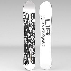 3D model Snowboard Lib Tech Son Of Birdman White 2025