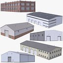 6つの産業用建物コレクションPBR