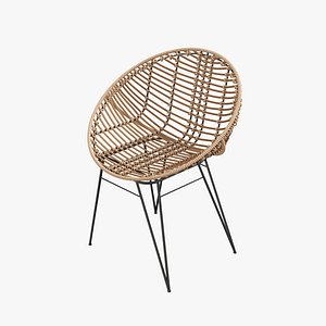 A Chair RATTAN NATUR Moderner Rattan-Stuhl  in Hoop-Form