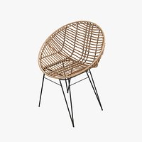 A Chair RATTAN NATUR Moderner Rattan-Stuhl  in Hoop-Form