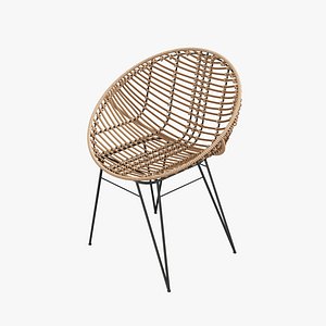 A Chair RATTAN NATUR Moderner Rattan-Stuhl  in Hoop-Form