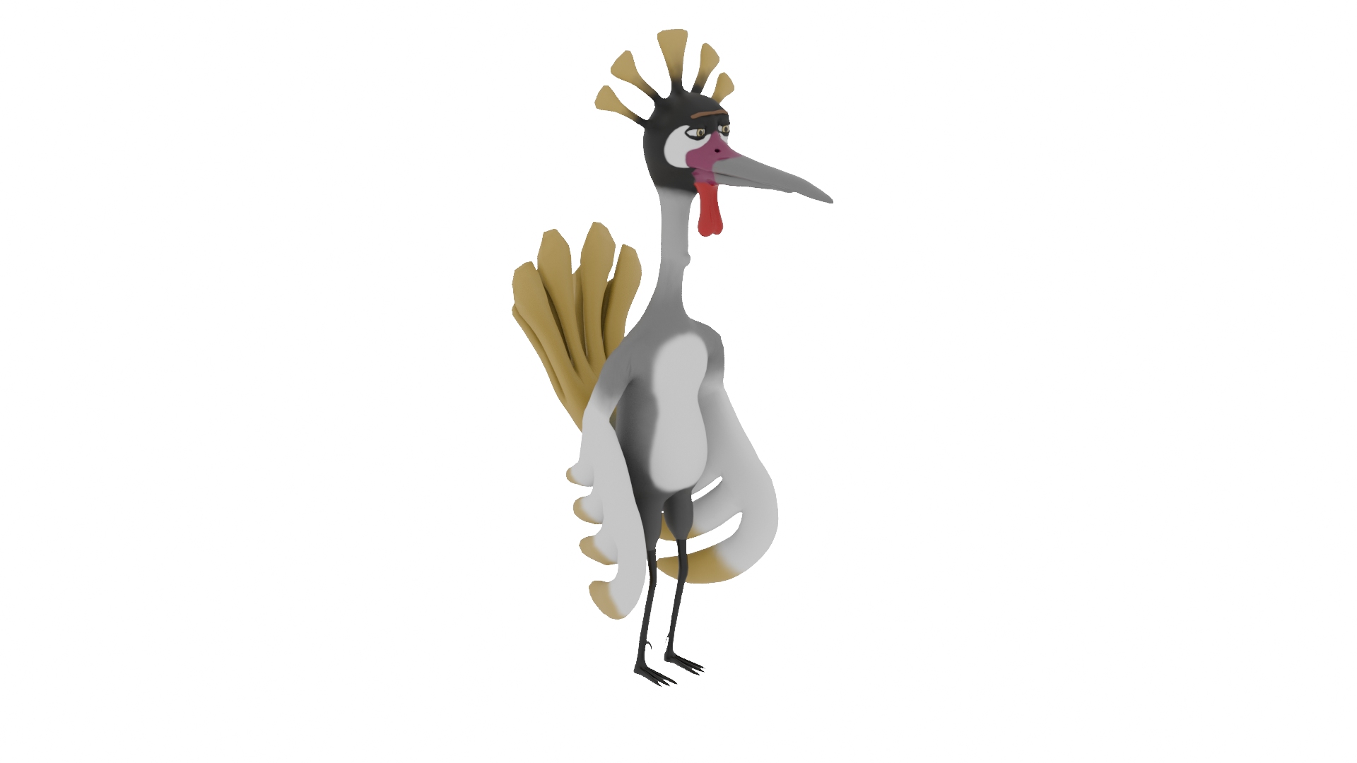 3D Animated Cartoon Crane Bird 3D Character - Rigged Model - TurboSquid ...