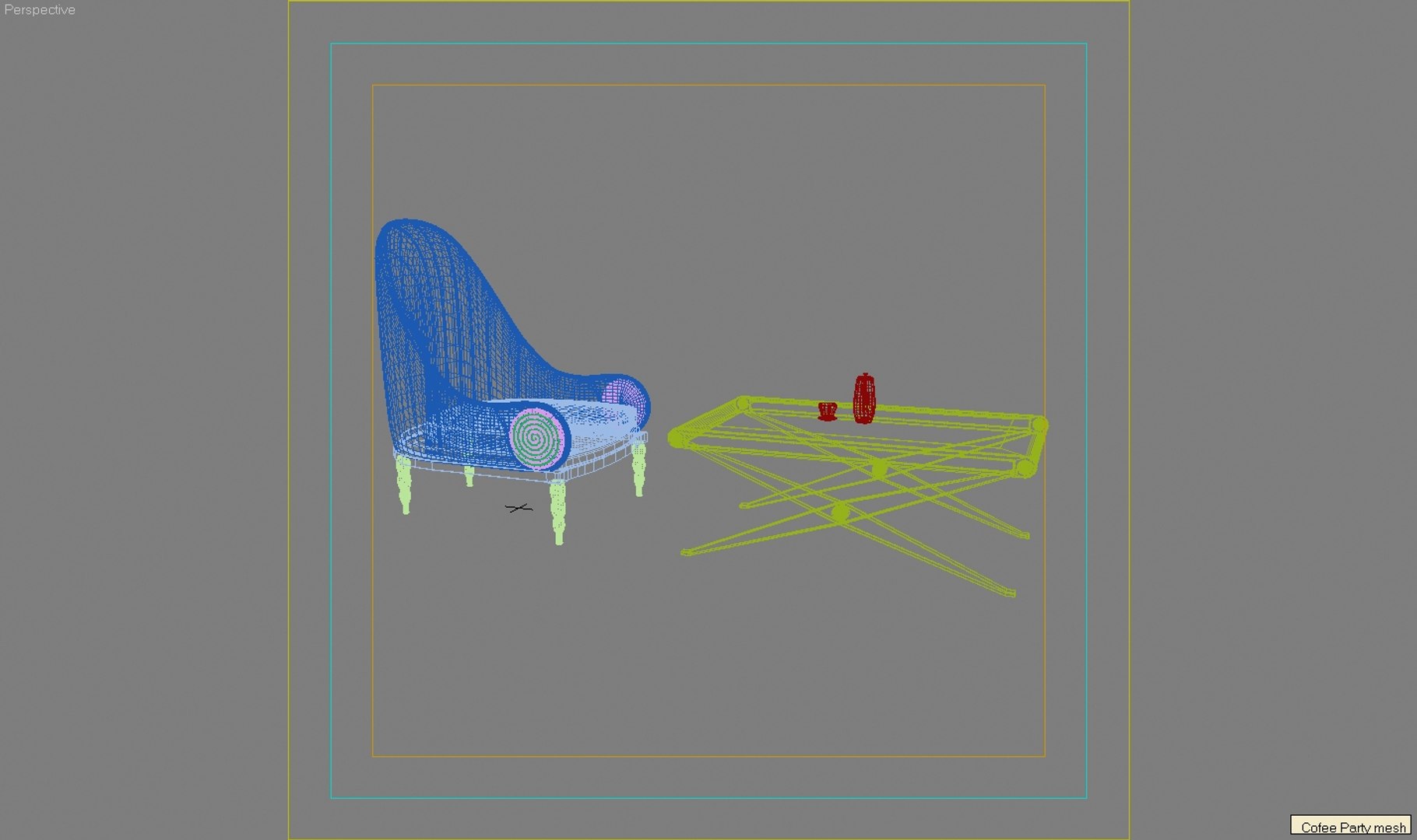 3d Cofee Party Table Model