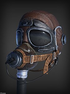 ww2 pilot helmet 3D