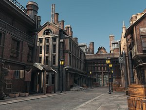Industrial Vintage Street Environment 3D model