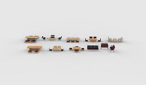 low table set 3D model