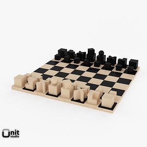 Playing Wooden Chess - Free 3D Model by Namora2003