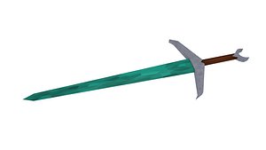Low-Poly Diamond or Crystal Cartoon Sword