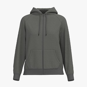 3D Male raglan zipper hoodie