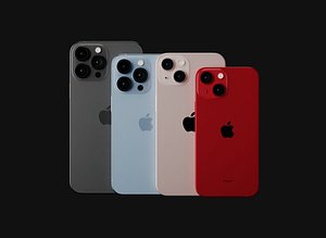 Apple iPhone 13 All Models in Official Colors 3D model