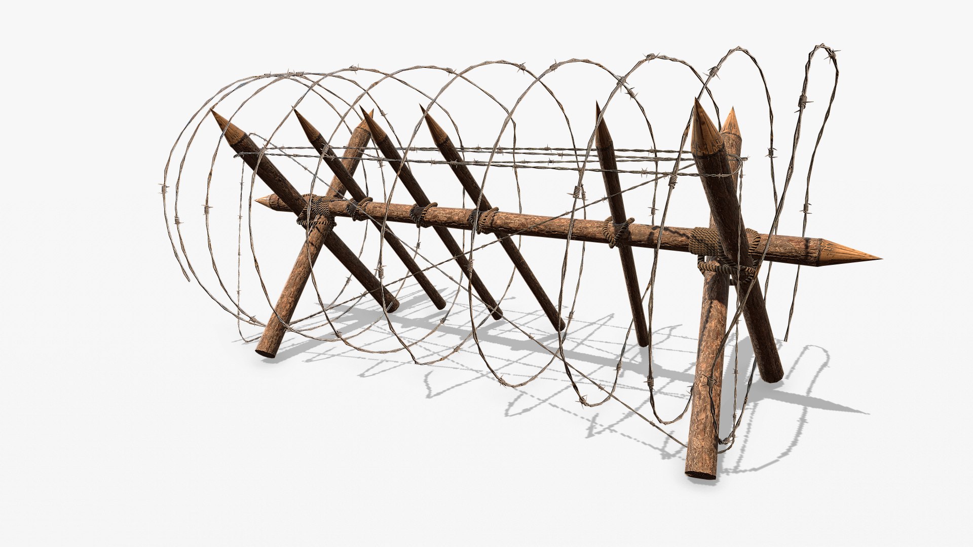 3D barbed wire obstacle pbr https://p.turbosquid.com/ts-thumb/Ra/AYPraV/BIxRJ4HF/barbedwireobstacle_010/jpg/1571750816/1920x1080/fit_q87/69bba9c118120498bd0f0fc721520661b0382c3d/barbedwireobstacle_010.jpg