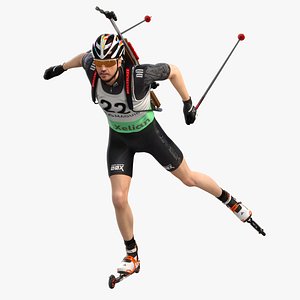 Male Summer Biathlete Animated HQ