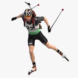 Male Summer Biathlete Animated HQ