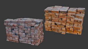 Stacked Bricks Piles Scan