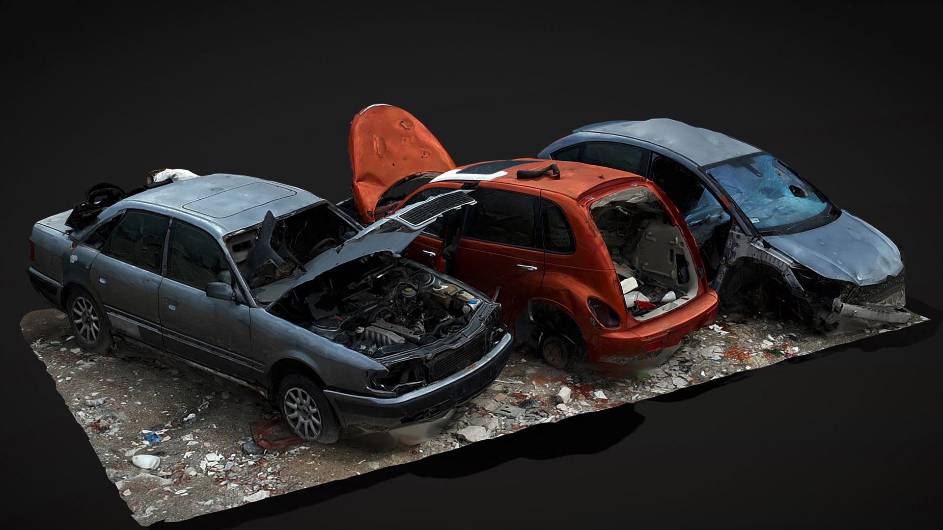 car wrecks destroyed ground part3 RAW photogrammetry 3D model https://p.turbosquid.com/ts-thumb/Ra/EkHXQ0/oc/preview3/jpg/1736517629/1920x1080/fit_q87/5f7515f54dc2018bd30cc66f1fbeef2cf661e7e7/preview3.jpg